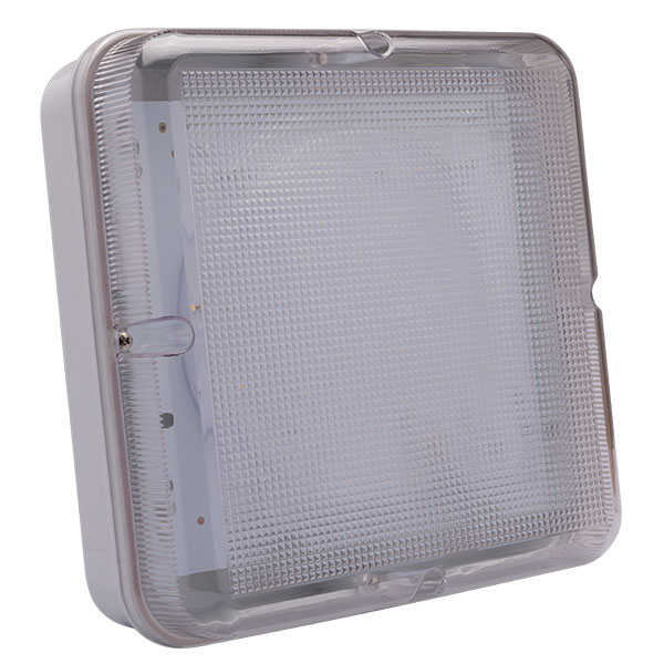 Utilita 14W LED Square White Bulkhead with Clear Bezel